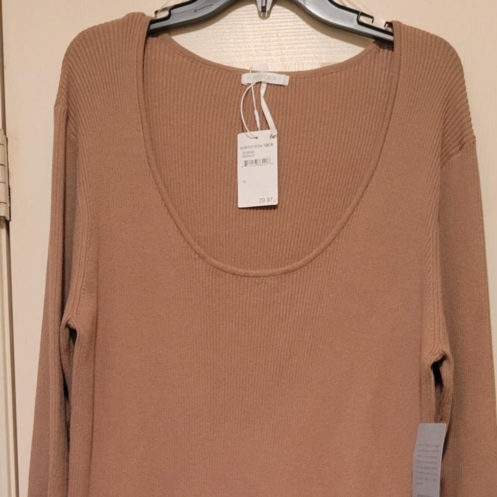 Stich Drop Rib Knit Slit Sweater Dress